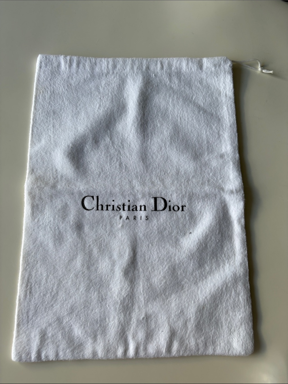 Christian Dior Paris White Drawstring Dust Bag Shoe Handbag Storage Pouch